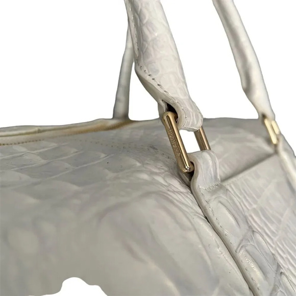 Brahmin Duxbury Weekender Duffel Bag Shell White Melbourne Travel Tote - Picture 6 of 15